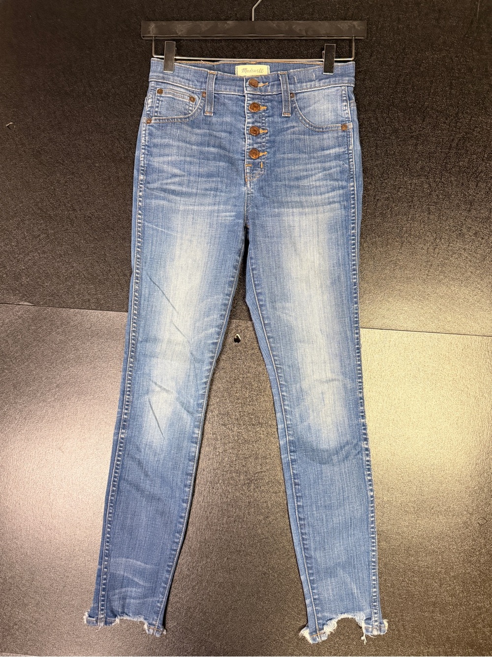 Madewell 10” High-Riser Skinny Skinny Button-Fly in Light Blue Wash Sz 25